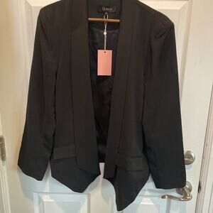 Quince Women's Stretch Crepe Open Black Blazer Sz M #56